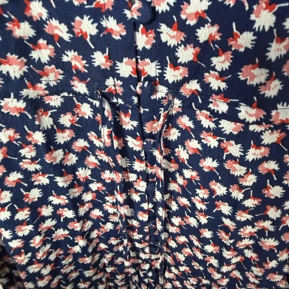 Rails Frida Pink Poms Floral Button Front Midi Dress Small - Picture 5 of 8